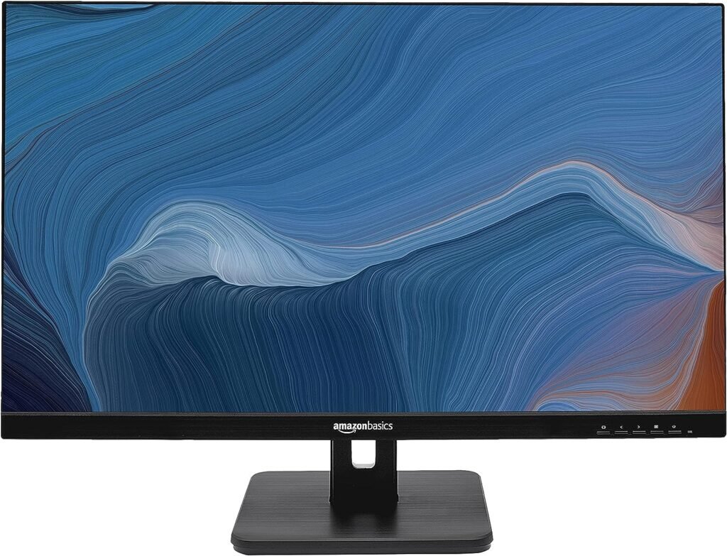 Amazon Basics 27 Inch Monitor Powered with AOC Technology, FHD 1080P, 75hz, VESA Compatible, Built-in Speakers, Black