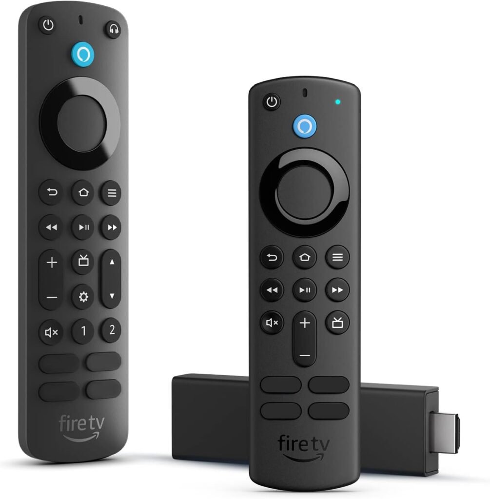 Amazon Fire TV Stick 4K, brilliant 4K streaming quality, TV and smart home controls, free and live TV