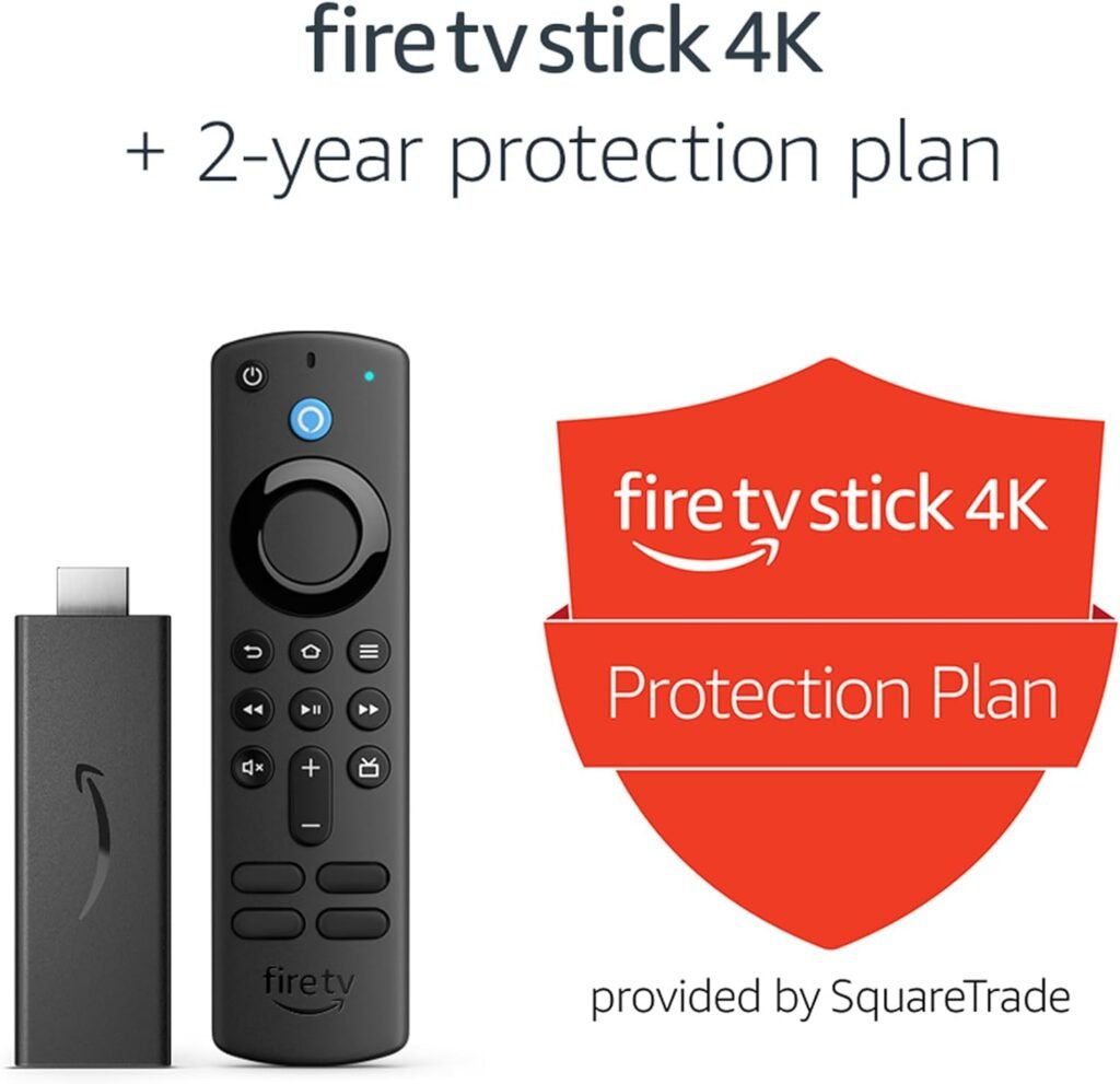 Amazon Fire TV Stick 4K, brilliant 4K streaming quality, TV and smart home controls, free and live TV