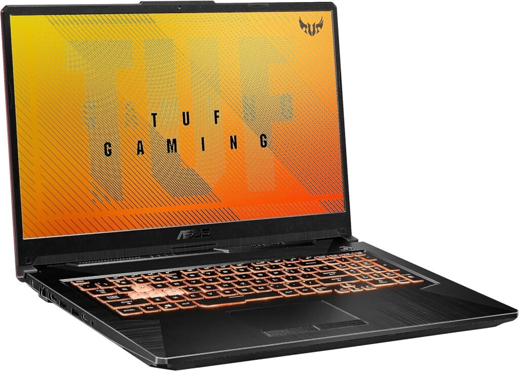 ASUS TUF Gaming A17 Gaming Laptop, 17.3” 144Hz FHD IPS-Type Display, AMD Ryzen 5 4600H, GeForce GTX 1650, 8GB DDR4, 512GB PCIe SSD, RGB Keyboard, Windows 11 Home, Bonfire Black Color, FA706IH-RS53