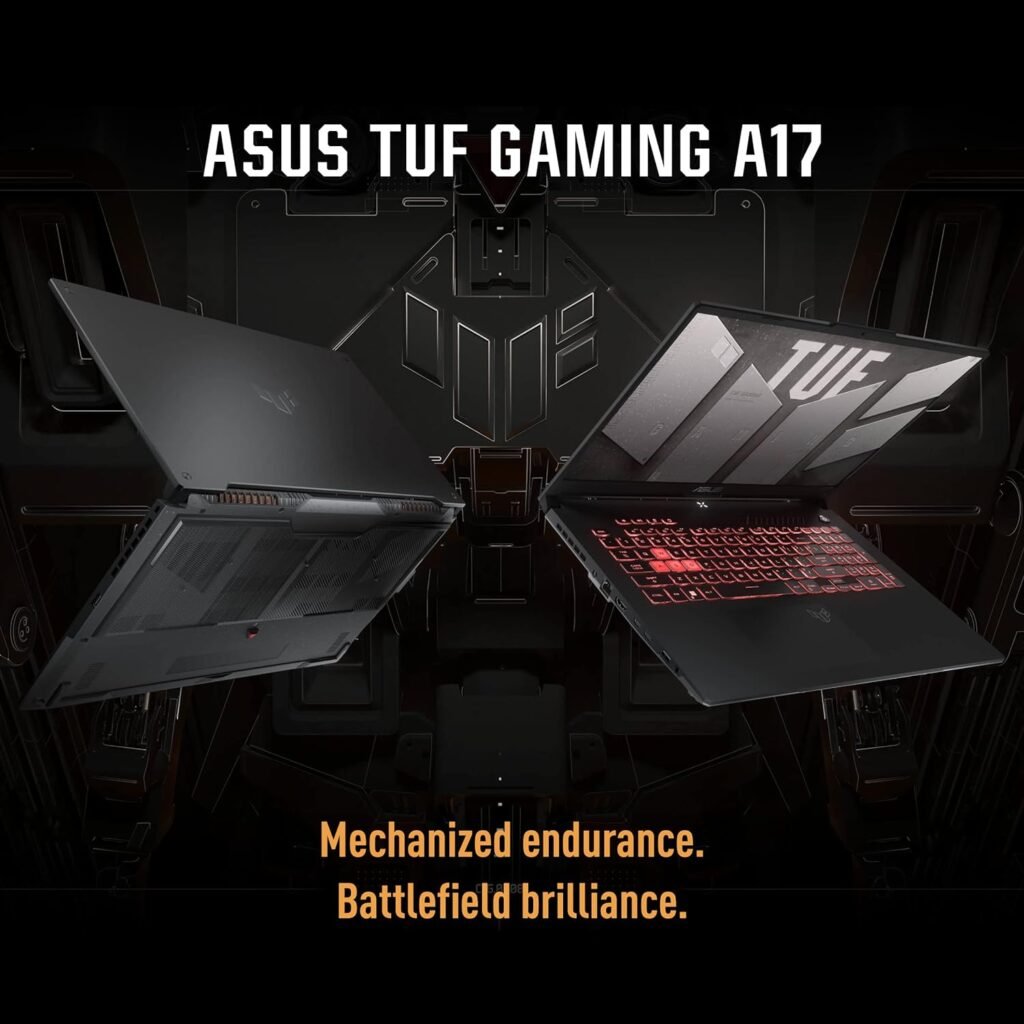 ASUS TUF Gaming A17 Gaming Laptop, 17.3” 144Hz FHD IPS-Type Display, AMD Ryzen 5 4600H, GeForce GTX 1650, 8GB DDR4, 512GB PCIe SSD, RGB Keyboard, Windows 11 Home, Bonfire Black Color, FA706IH-RS53