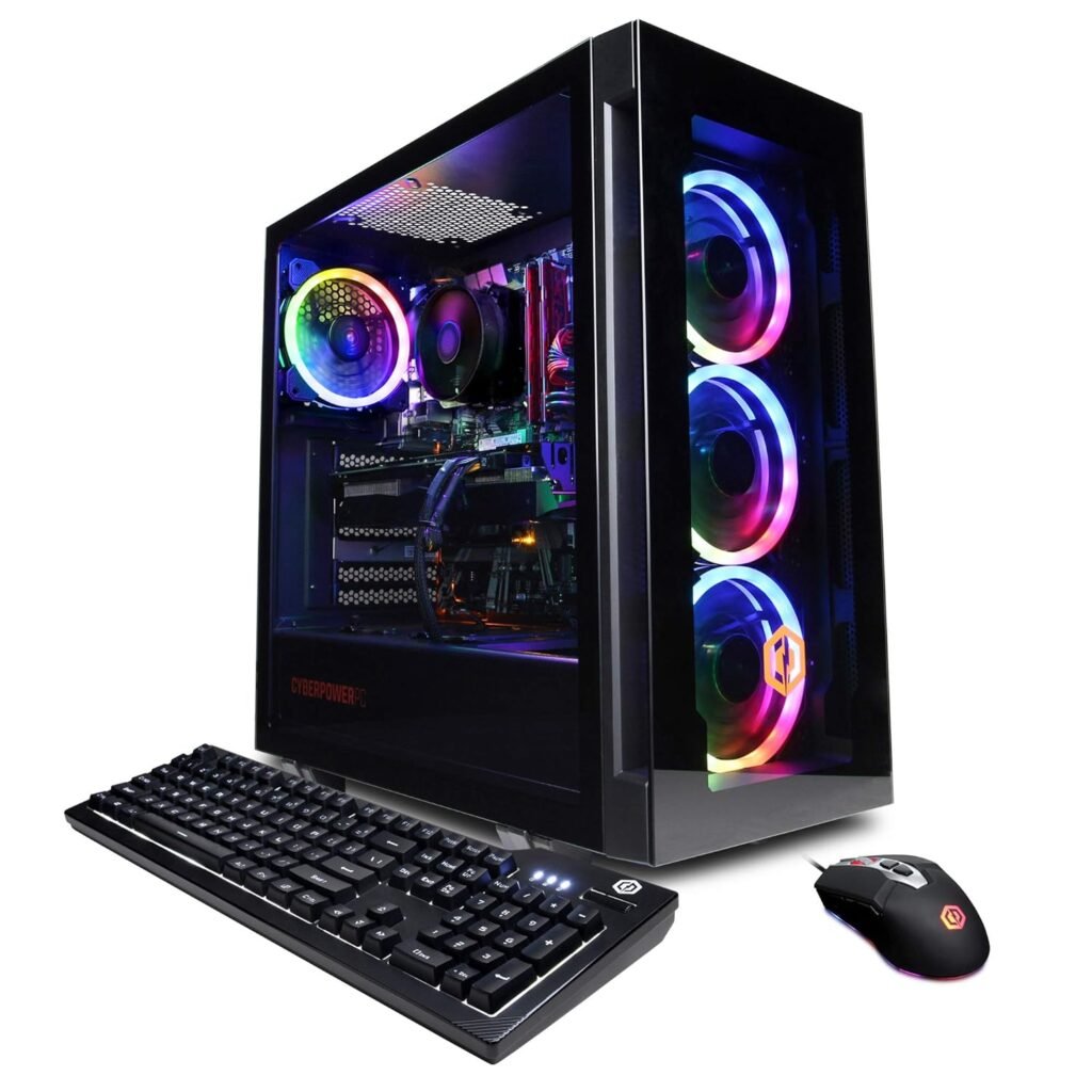 CyberpowerPC Gamer Xtreme VR Gaming PC, Intel Core i7-12700F 2.1GHz, GeForce RTX 3060 12GB, 16GB DDR4, 1TB NVMe SSD, WiFi  Win 11 Home (GXiVR8040A12), Black