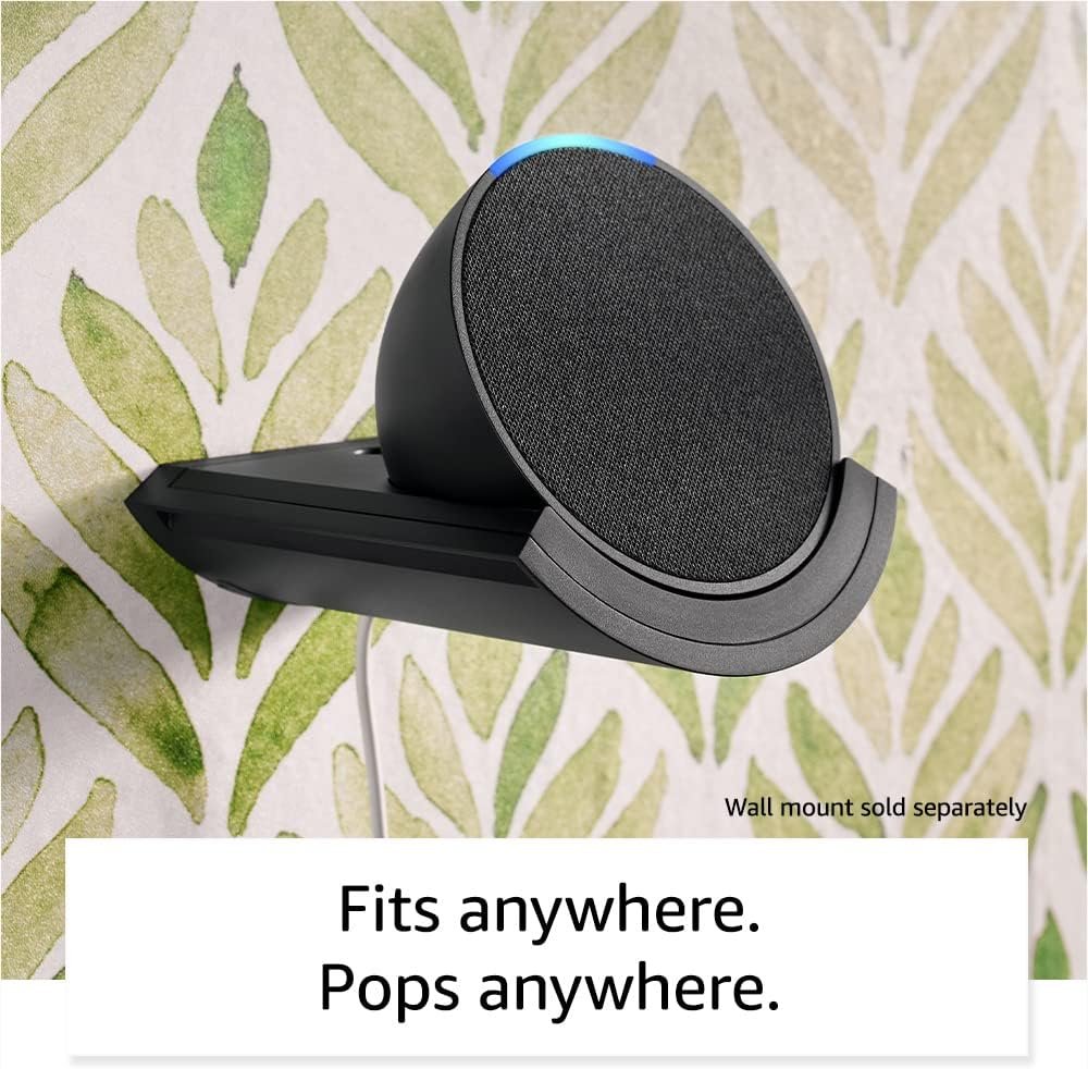 Introducing Echo Pop | Full sound compact Bluetooth smart speaker with hands-free Alexa voice control, alarms, and smart home | Charcoal